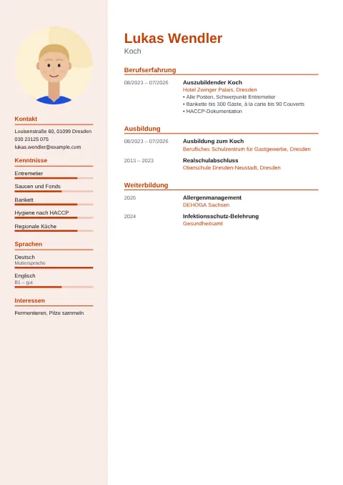 Vorschau des Lebenslaufs von Lukas Wendler im Design Modern