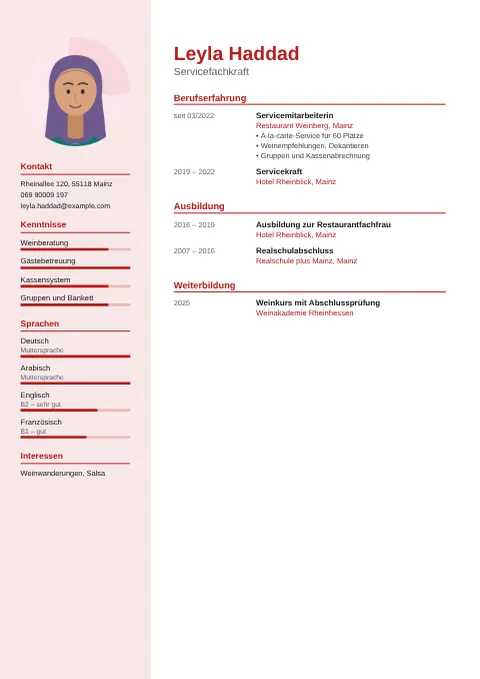 Vorschau des Lebenslaufs von Leyla Haddad im Design Modern